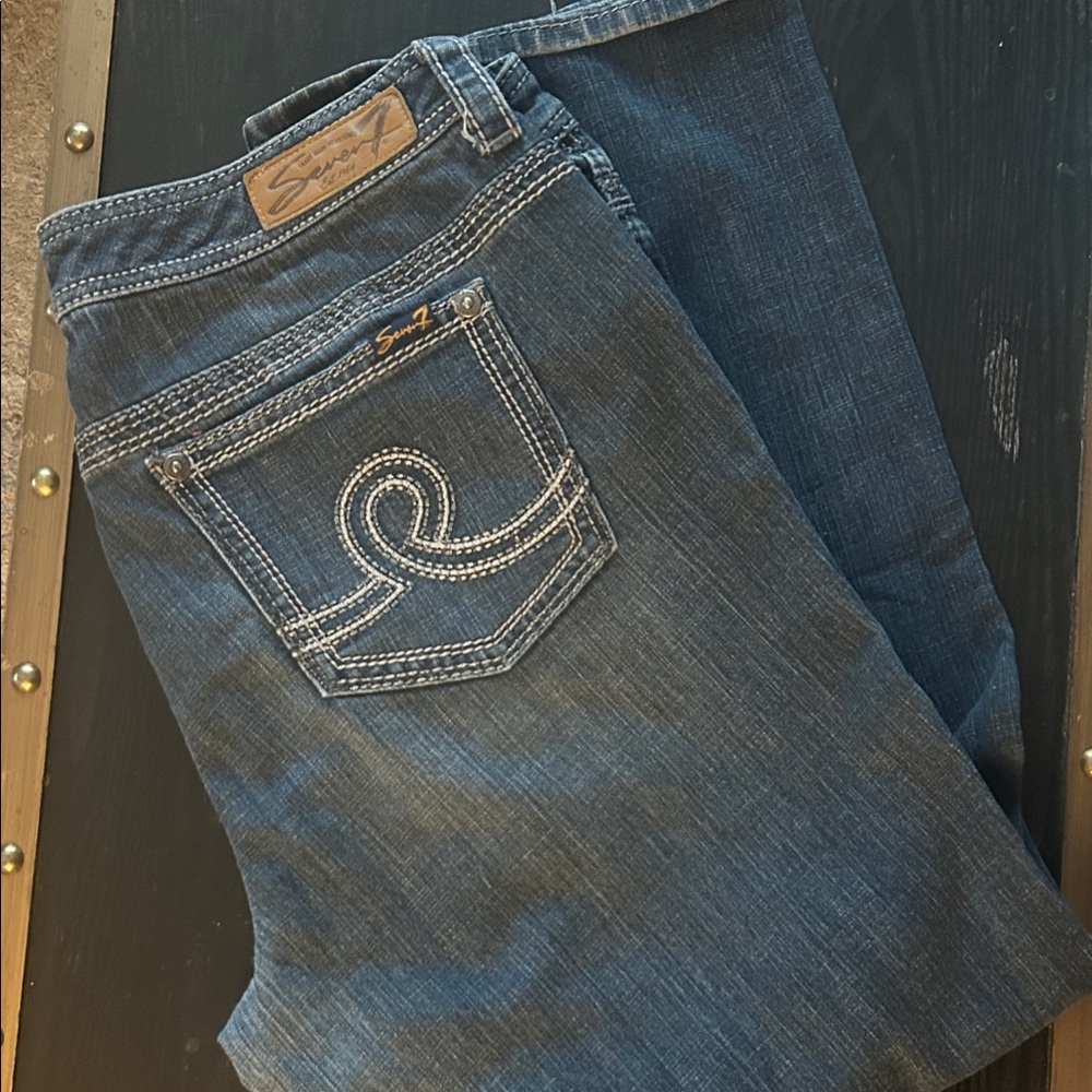 Seven7 Relaxed Fit Blue Jeans